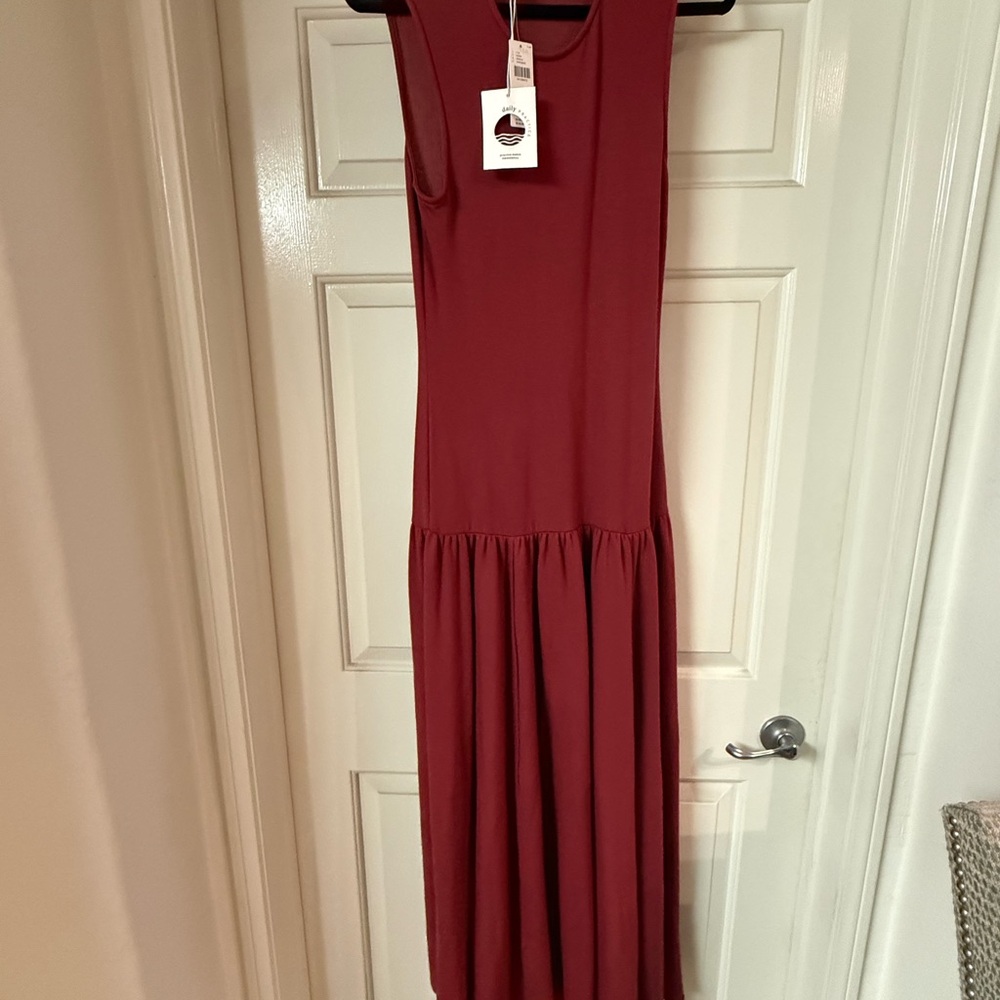 Sleeveless Maxi Dress in Deep Burgundy